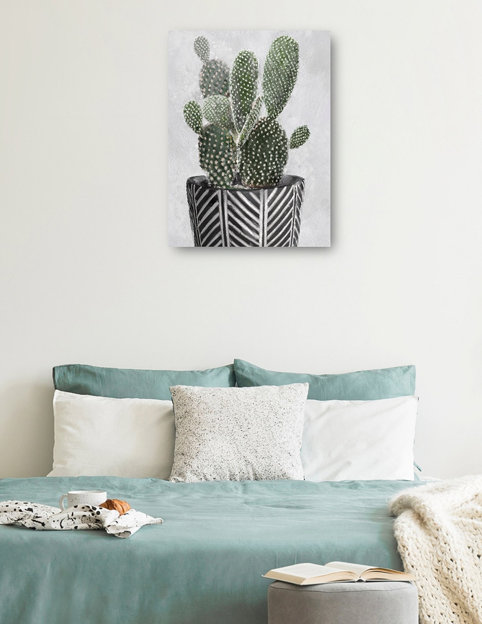 Cuadro decorativo técnica mixta Macetas 3
