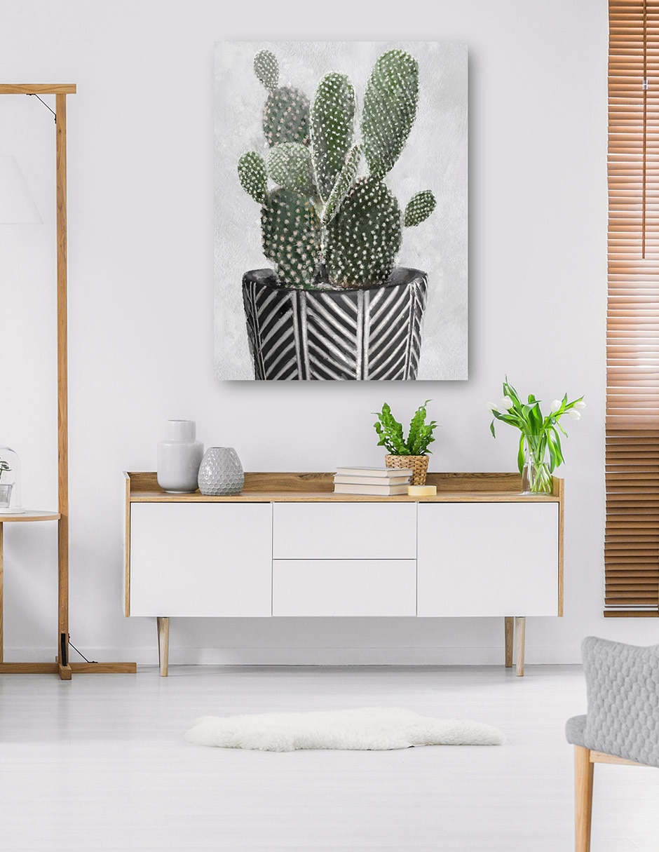 Cuadro decorativo técnica mixta Macetas 6