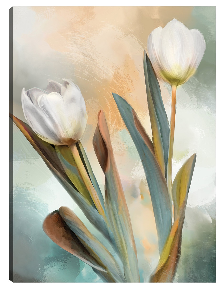 Cuadro decorativo Duetos Delicados II técnica mixta Floración