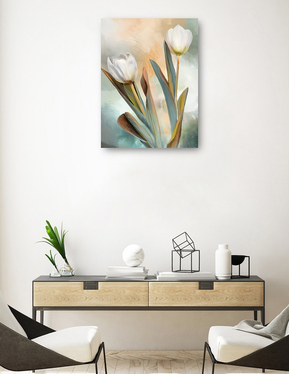 Cuadro decorativo Duetos Delicados II técnica mixta Floración 3