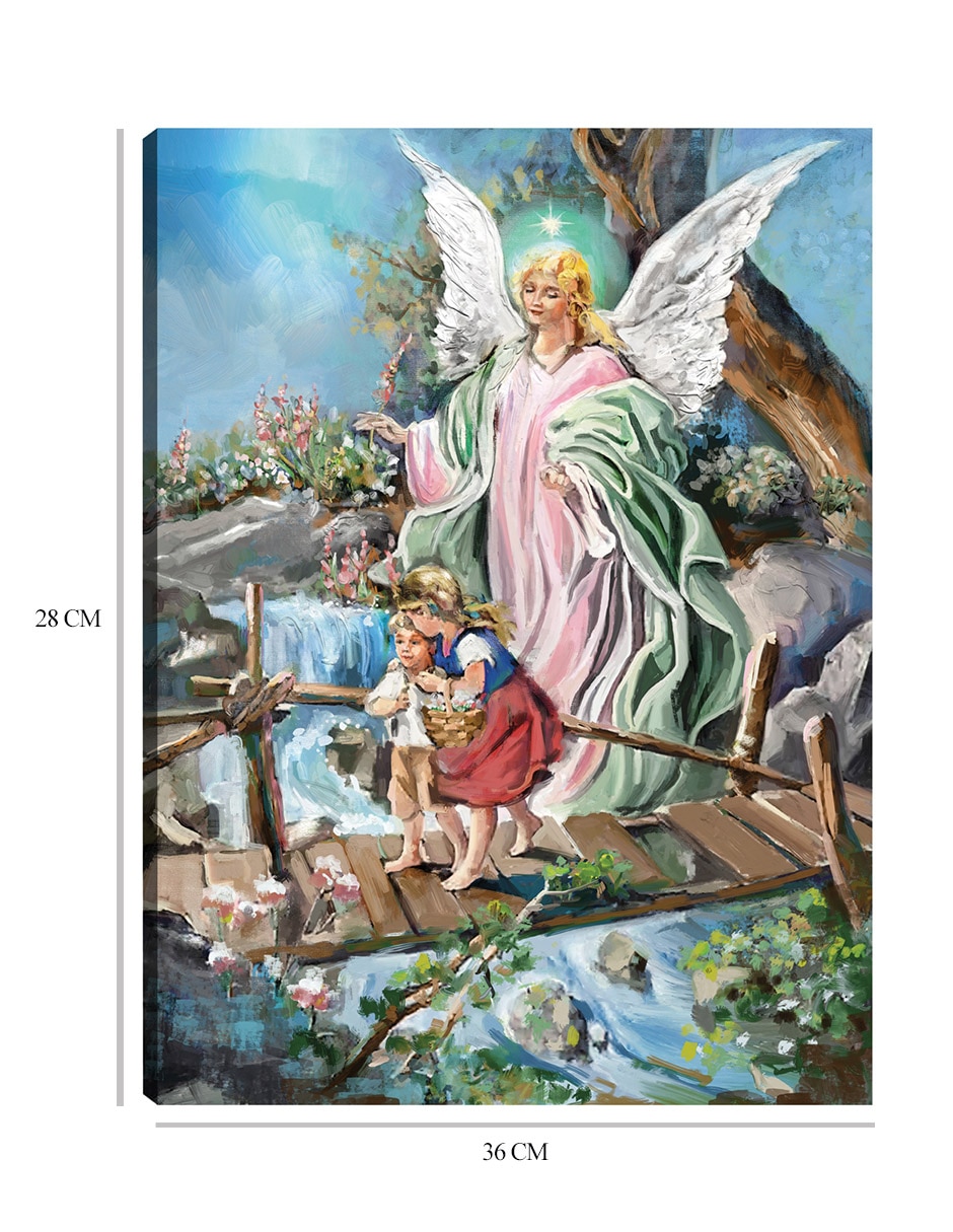 Cuadro decorativo El Ángel Guardián técnica mixta Figuras Celestiales 3