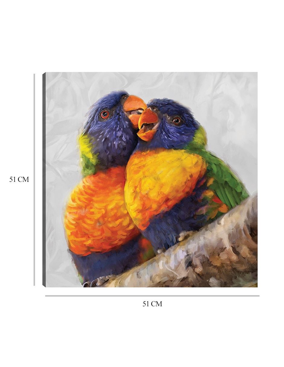Cuadro decorativo Dúo Tropical técnica mixta Aves Silvestres 9