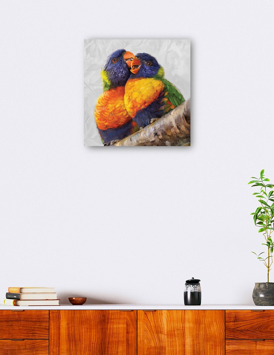 Cuadro decorativo Dúo Tropical técnica mixta Aves Silvestres 6