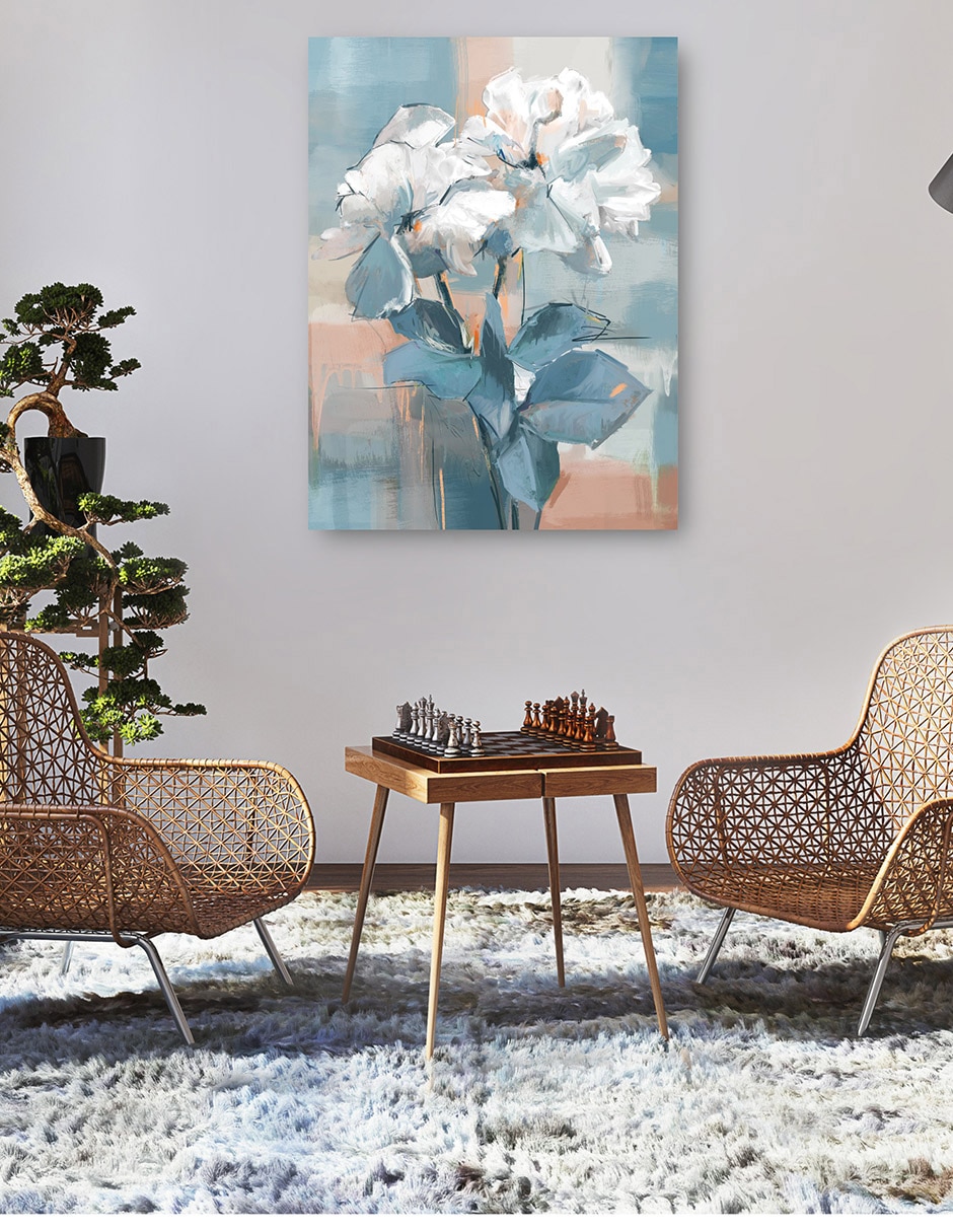 Cuadro decorativo Dueto de Primavera técnica mixta Arreglo Floral 5