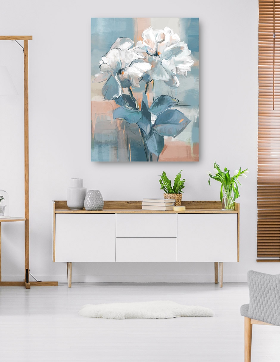 Cuadro decorativo Dueto de Primavera técnica mixta Arreglo Floral 6