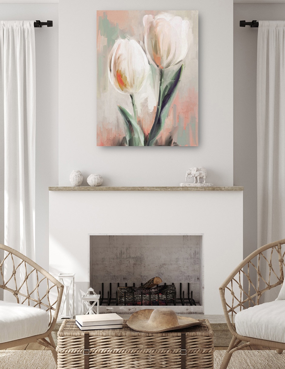 Cuadro decorativo Duetos de Tulipanes I técnica mixta Floración 4