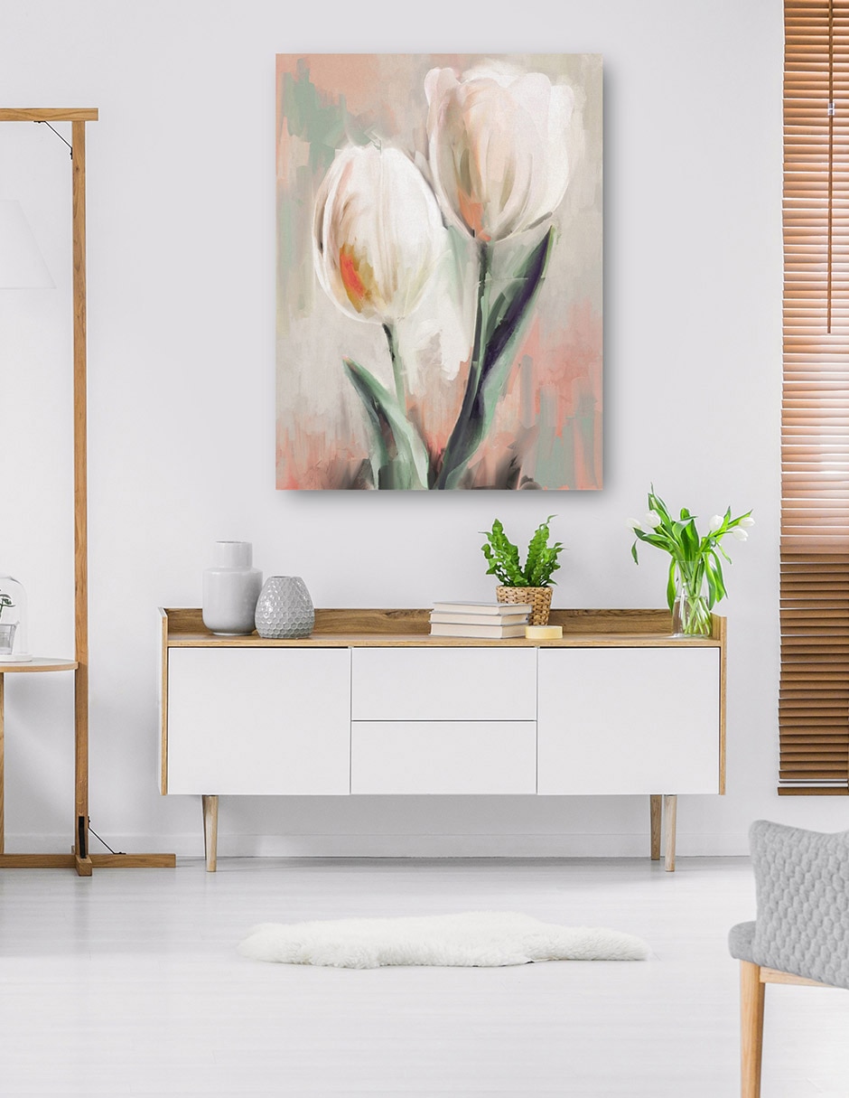Cuadro decorativo Duetos de Tulipanes I técnica mixta Floración 6