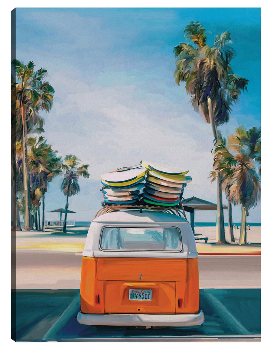 Cuadro decorativo Día de Playa Retro II técnica mixta Vintage