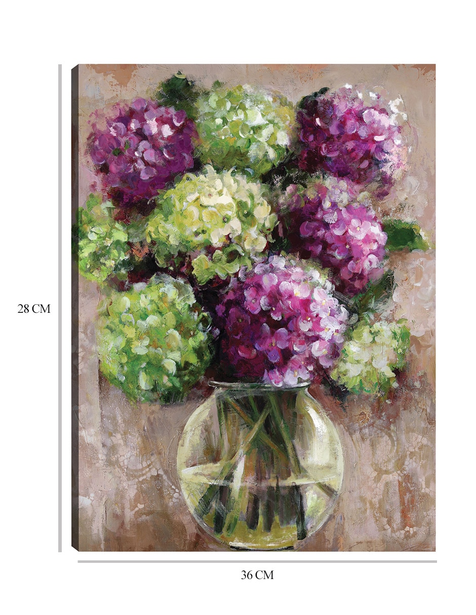 Cuadro decorativo Estudio de hortensias técnica mixta Floreros 2