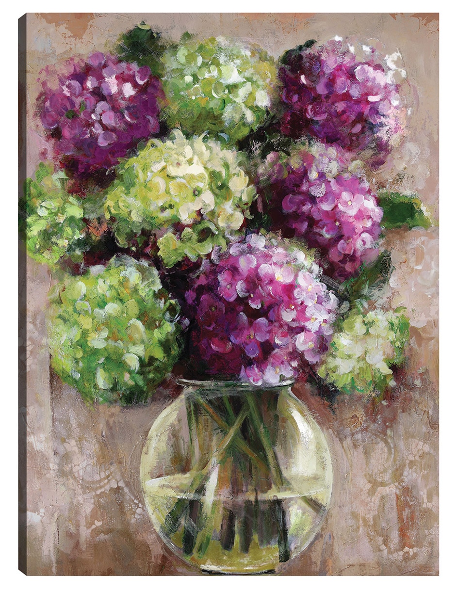 Cuadro decorativo Estudio de hortensias técnica mixta Floreros Cuadro decorativo Estudio de hortensias técnica mixta Floreros