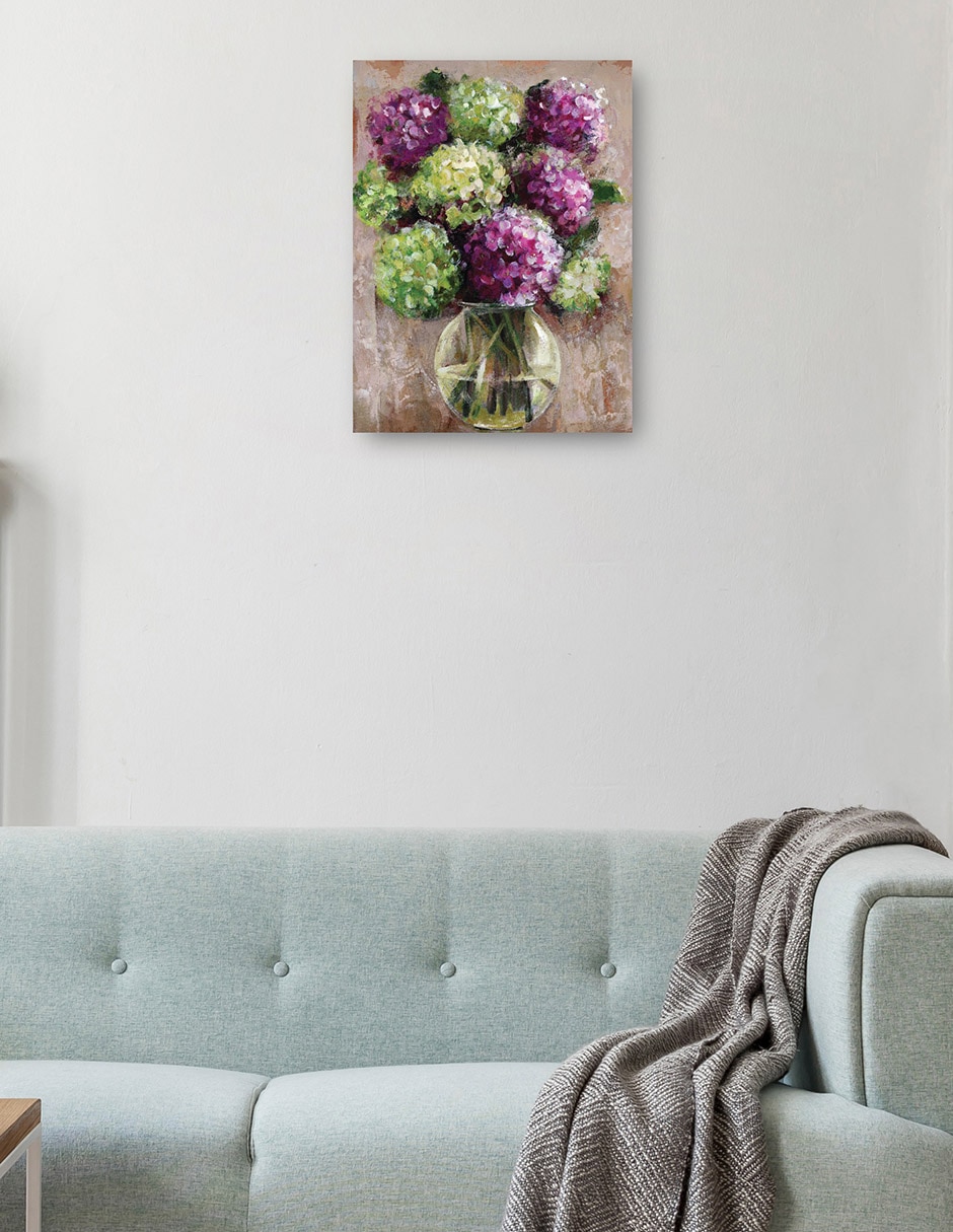 Cuadro decorativo Estudio de hortensias técnica mixta Floreros 5
