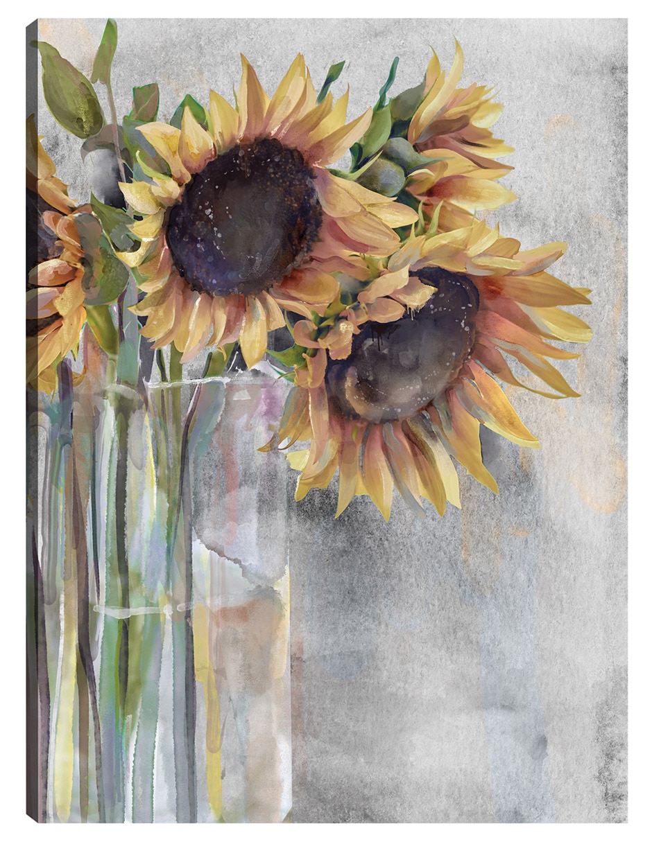 Cuadro decorativo Espejismo de girasol técnica mixta Girasoles