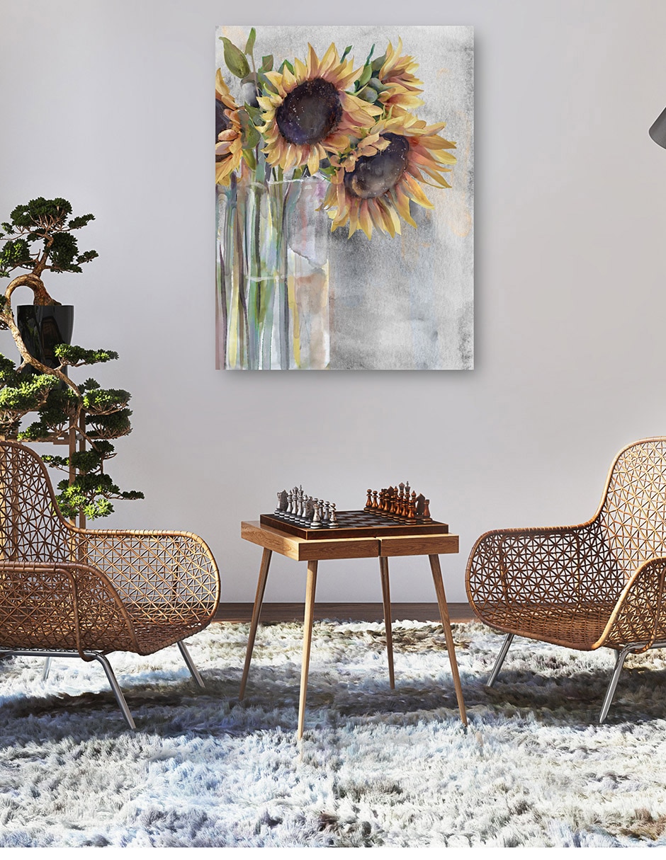 Cuadro decorativo Espejismo de girasol técnica mixta Girasoles 7