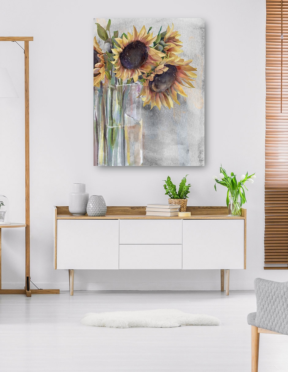 Cuadro decorativo Espejismo de girasol técnica mixta Girasoles 8