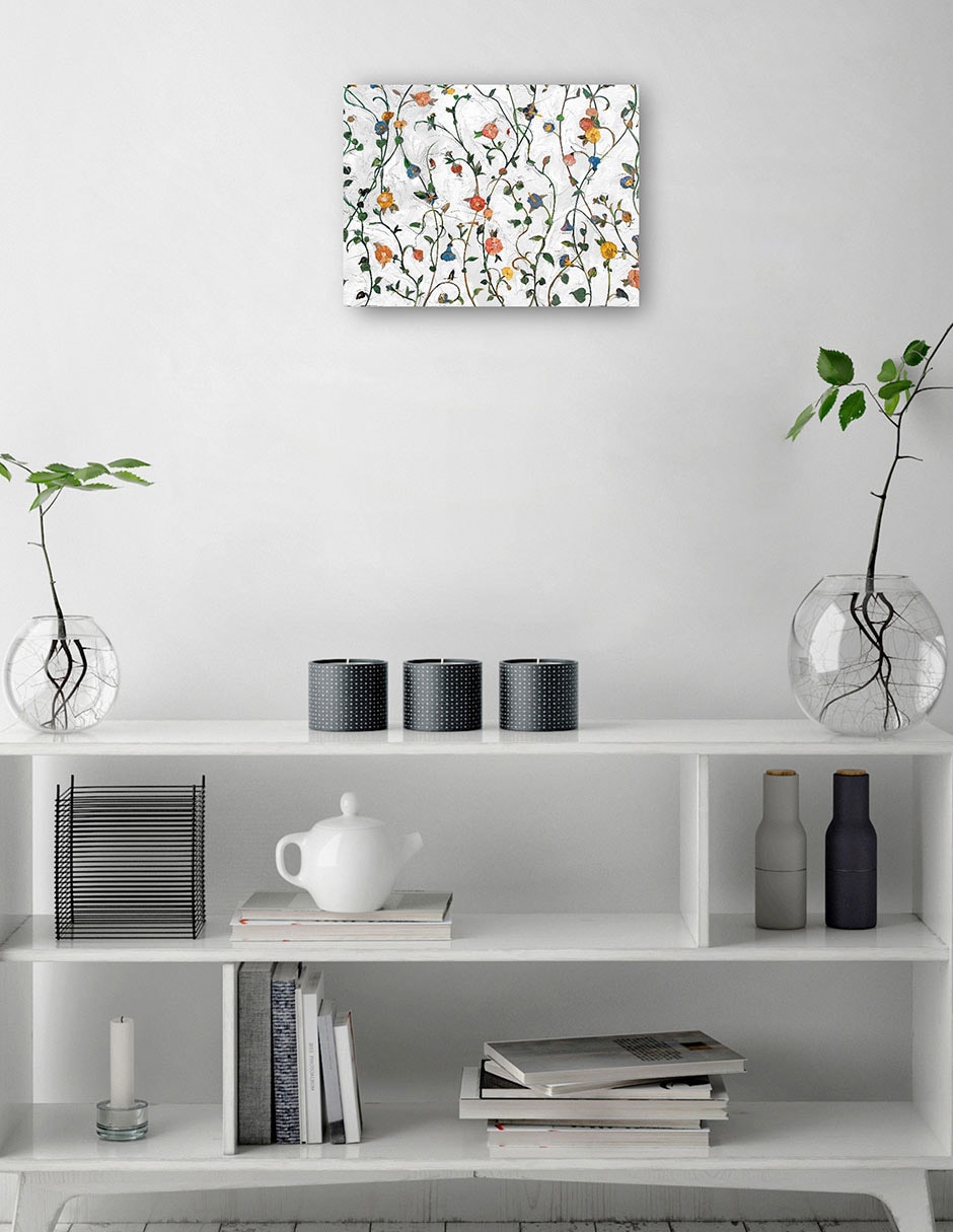 Cuadro decorativo Enrejado de jardín técnica mixta Floración 4