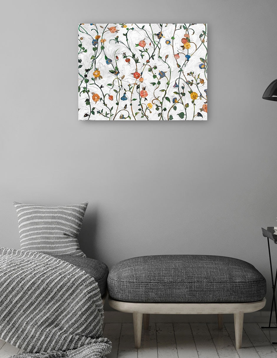 Cuadro decorativo Enrejado de jardín técnica mixta Floración 6