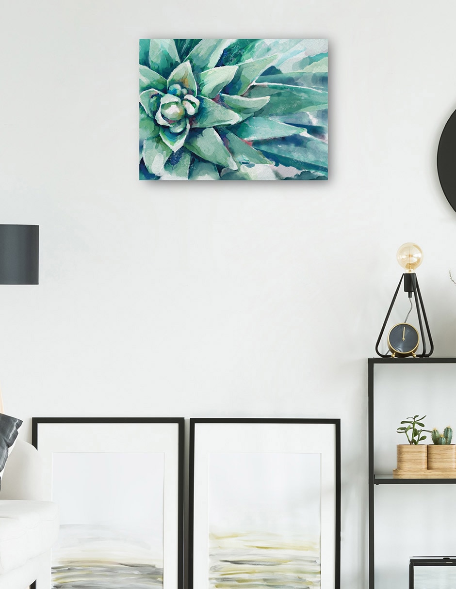 Cuadro decorativo Flor suculenta acuarela técnica mixta Floración 4