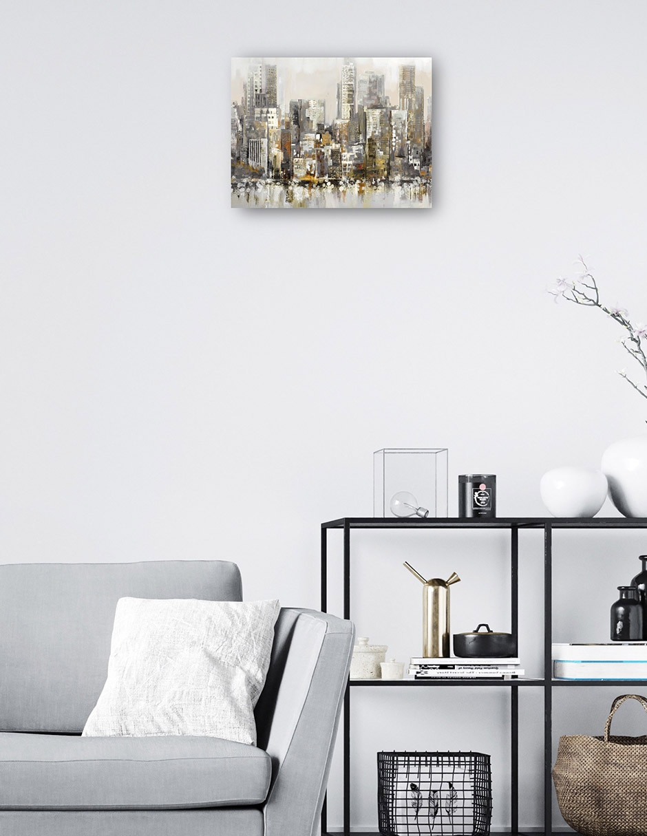 Cuadro decorativo Foco Urbano Oro técnica mixta Edificios 2