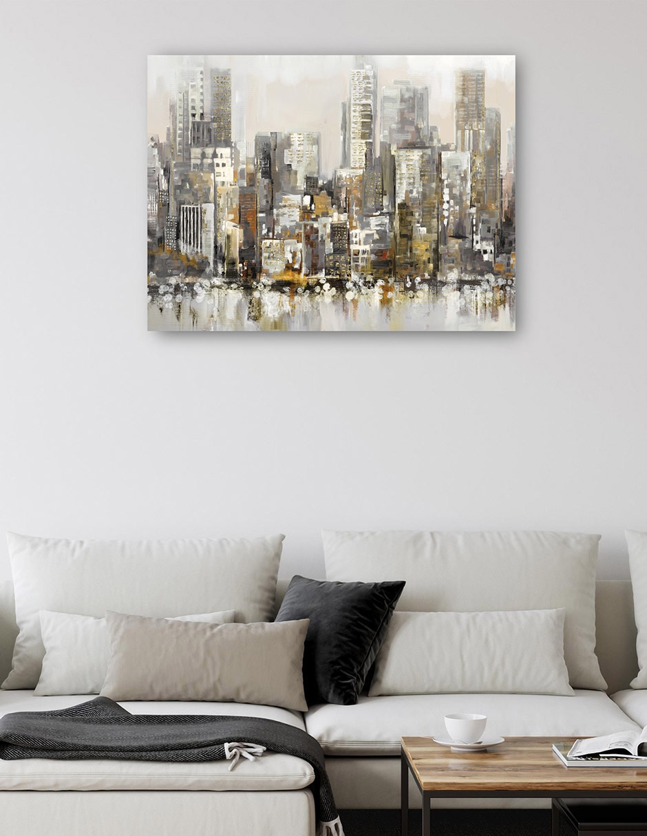 Cuadro decorativo Foco Urbano Oro técnica mixta Edificios 5