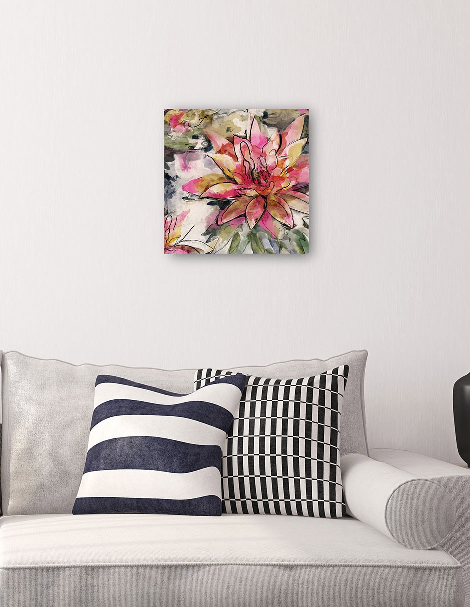 Cuadro decorativo Flor de loto técnica mixta Floración 4