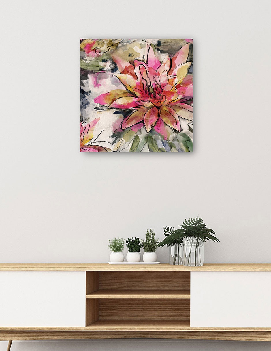 Cuadro decorativo Flor de loto técnica mixta Floración 5