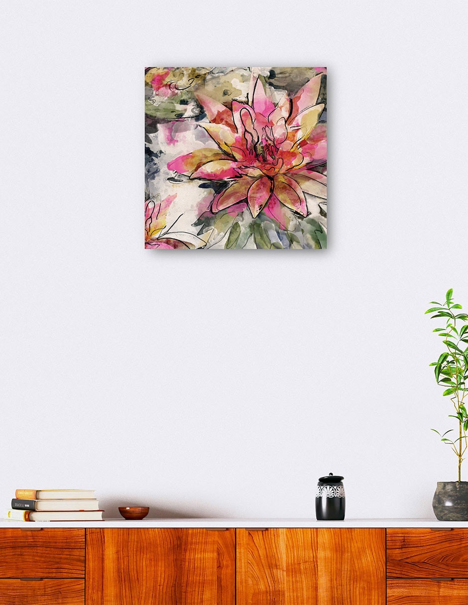Cuadro decorativo Flor de loto técnica mixta Floración 6