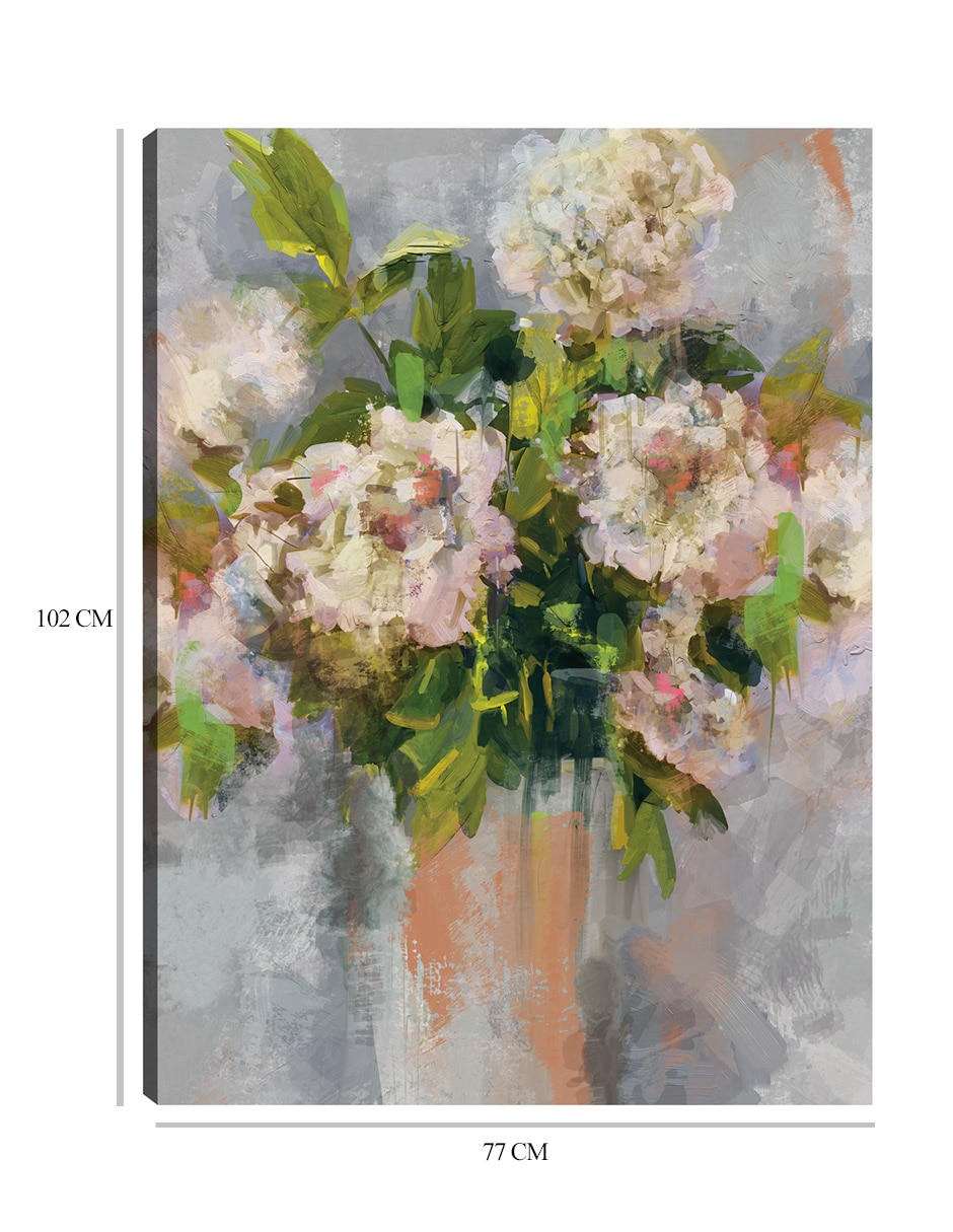 Cuadro decorativo Floral Moderno I Coral técnica mixta Floreros 2
