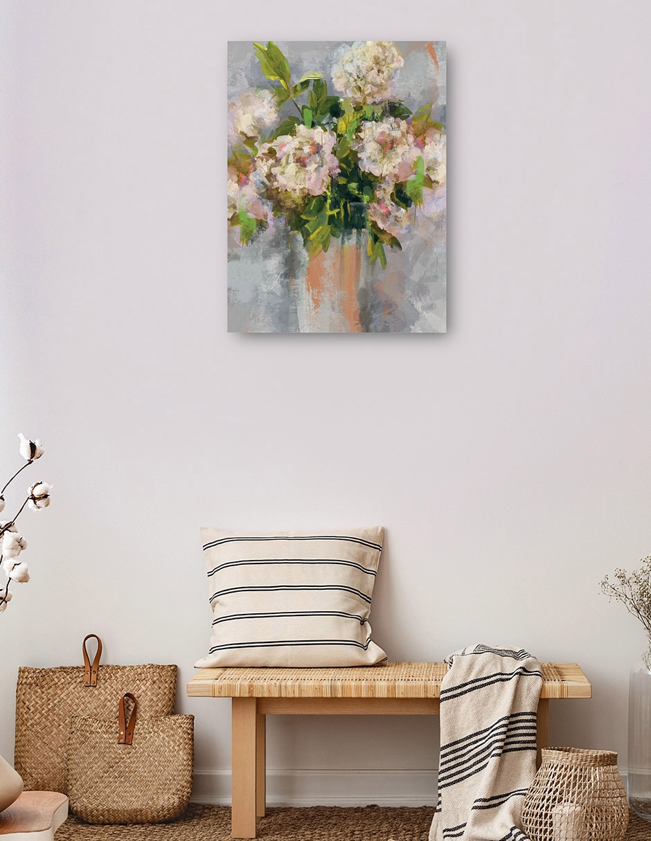 Cuadro decorativo Floral Moderno I Coral técnica mixta Floreros 3