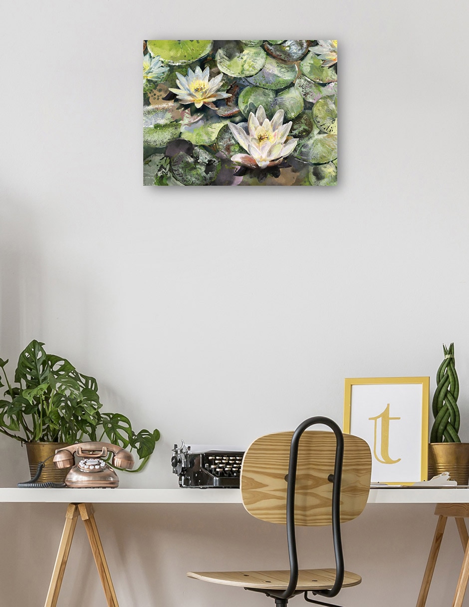 Cuadro decorativo Flores de loto técnica mixta Floración 3