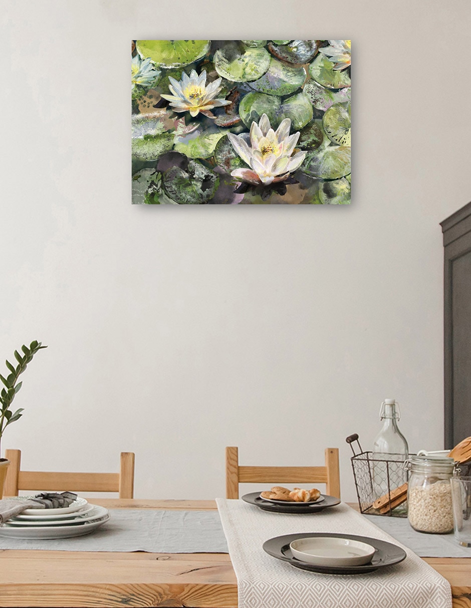 Cuadro decorativo Flores de loto técnica mixta Floración 4