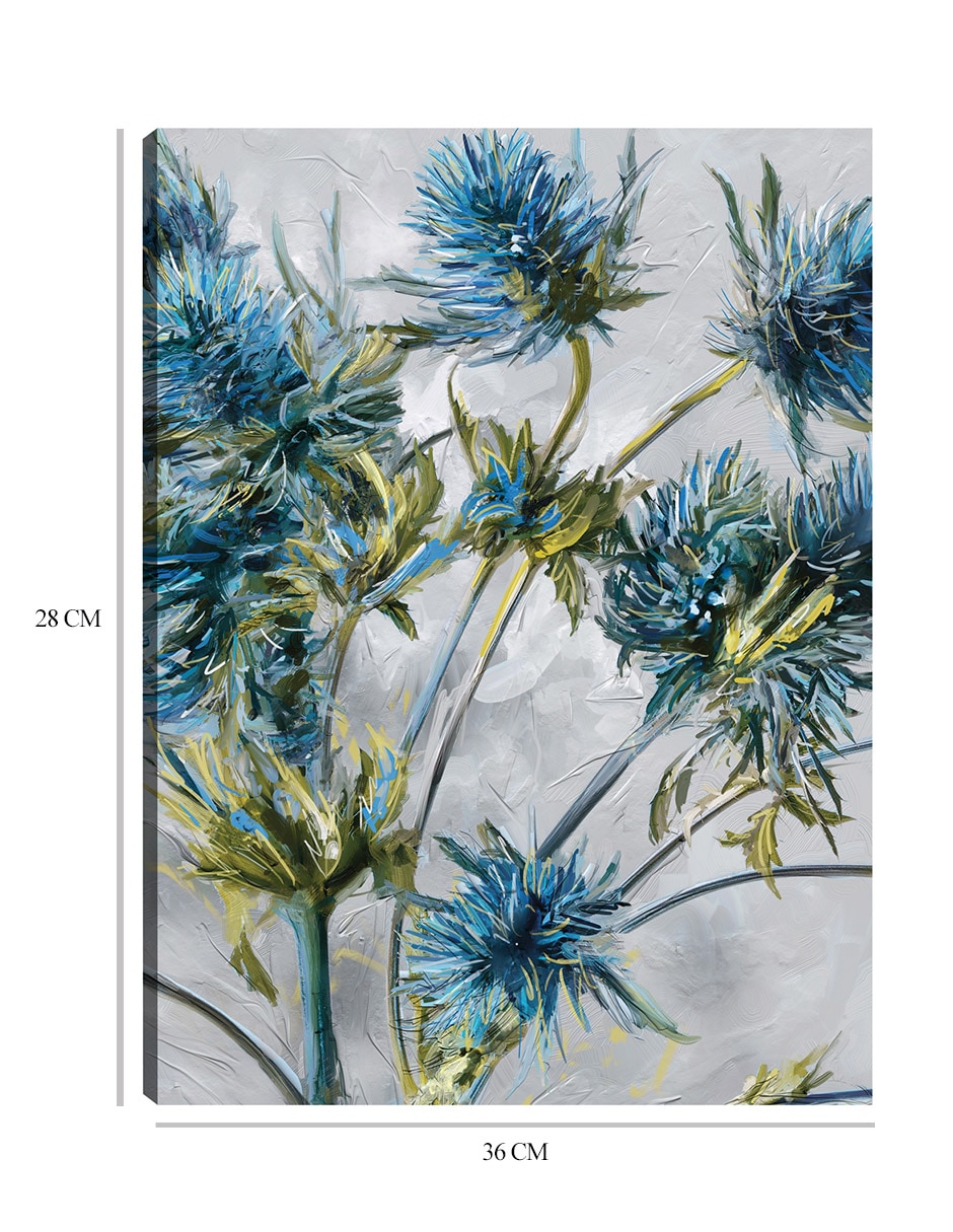 Cuadro decorativo Flores índigo técnica mixta Floración 2