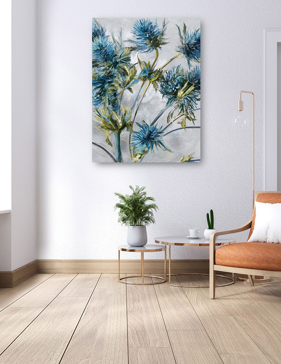 Cuadro decorativo Flores índigo técnica mixta Floración 6
