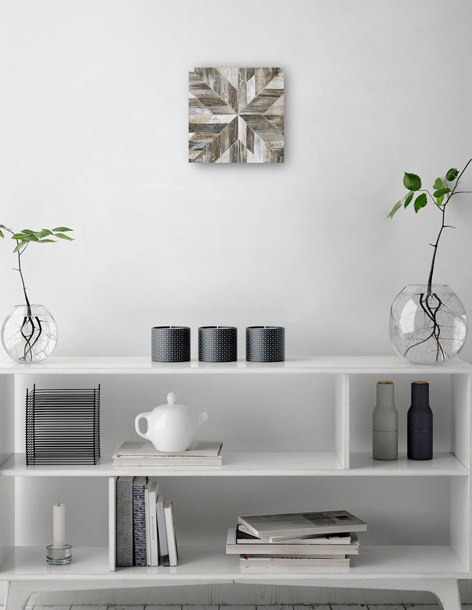 Cuadro decorativo Galería Barnwood técnica mixta Formas 2