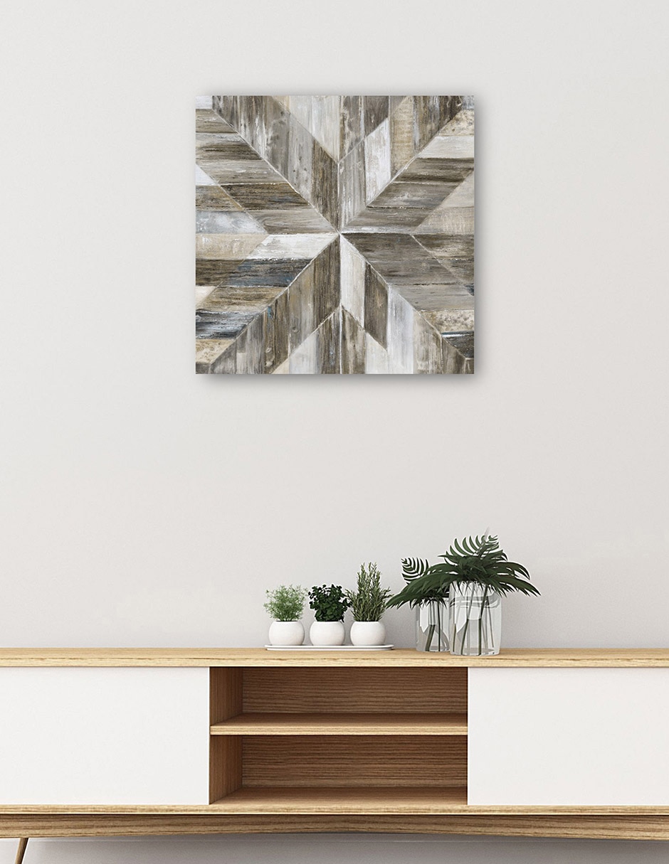 Cuadro decorativo Galería Barnwood técnica mixta Formas 5