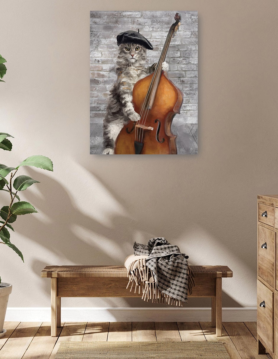 Cuadro decorativo Gatos de Jazz III técnica mixta Animales Domésticos 6