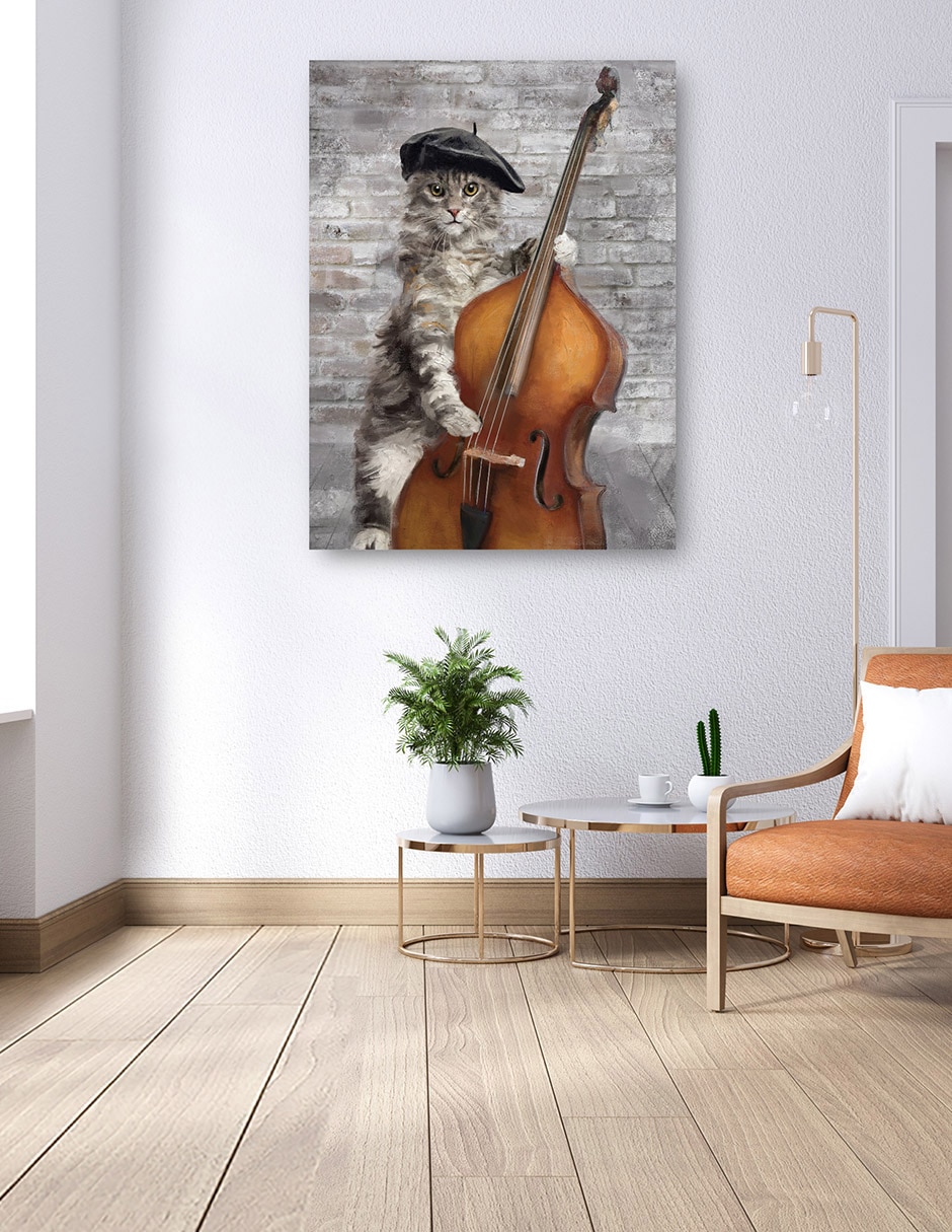 Cuadro decorativo Gatos de Jazz III técnica mixta Animales Domésticos 7