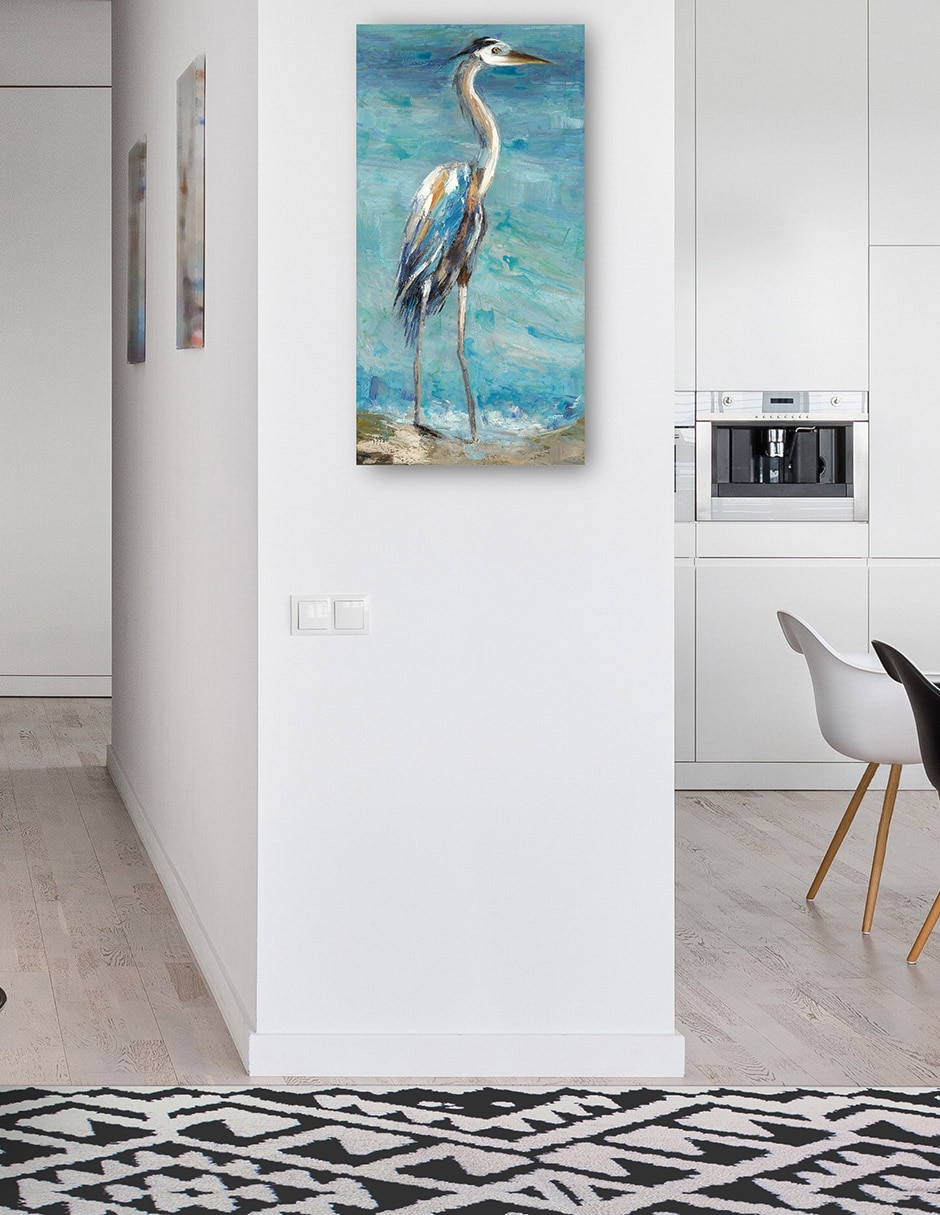 Cuadro decorativo Garza Costera I REV técnica mixta Aves Silvestres 4