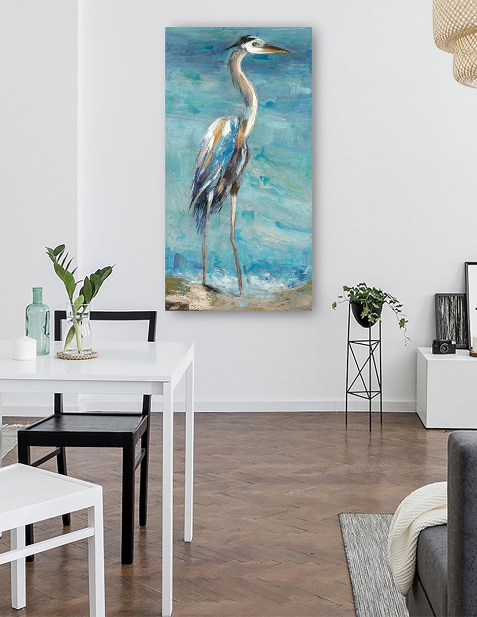 Cuadro decorativo Garza Costera I REV técnica mixta Aves Silvestres 6