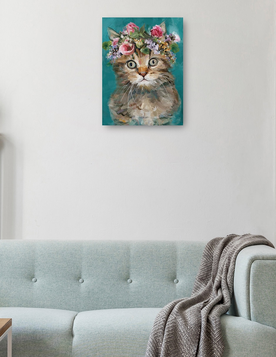 Cuadro decorativo Gatito del poder de la Flor III técnica mixta Animales Domésticos 2