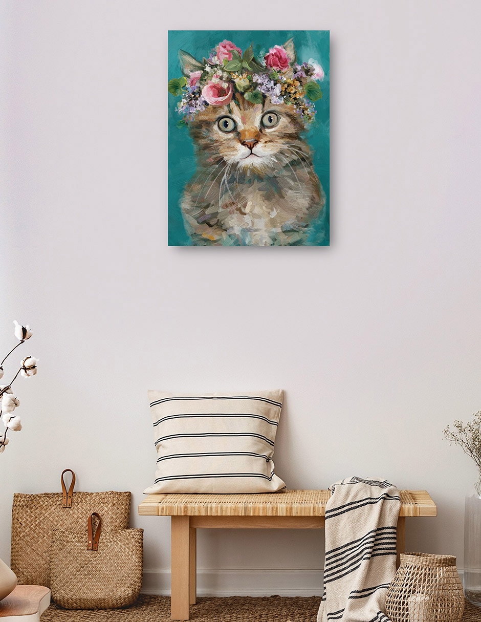 Cuadro decorativo Gatito del poder de la Flor III técnica mixta Animales Domésticos 3
