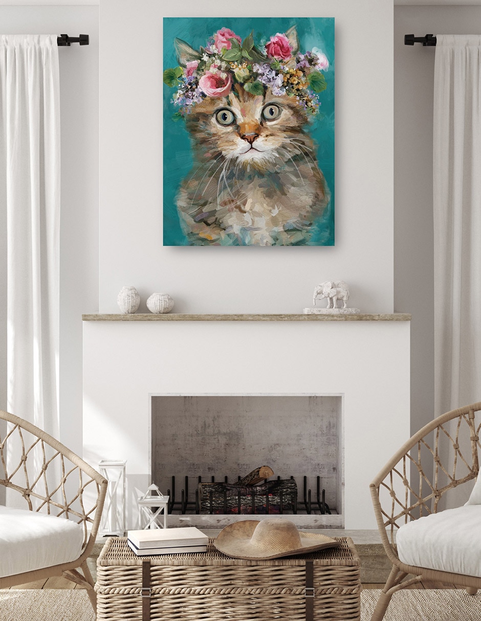 Cuadro decorativo Gatito del poder de la Flor III técnica mixta Animales Domésticos 4