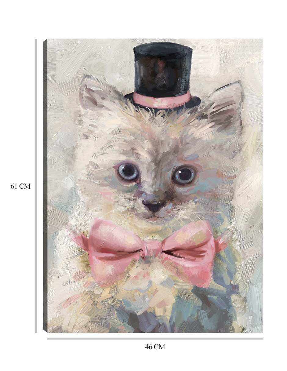 Cuadro decorativo Gatos con sombrero de copa I técnica mixta Animales Domésticos 3
