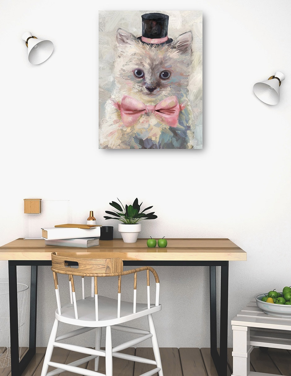 Cuadro decorativo Gatos con sombrero de copa I técnica mixta Animales Domésticos 4