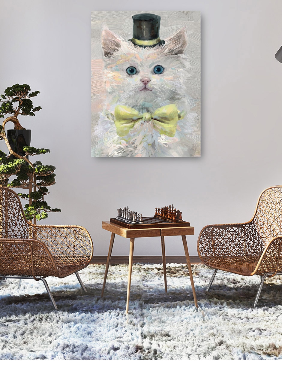 Cuadro decorativo Gatos del sombrero de copa III técnica mixta Animales Domésticos 5