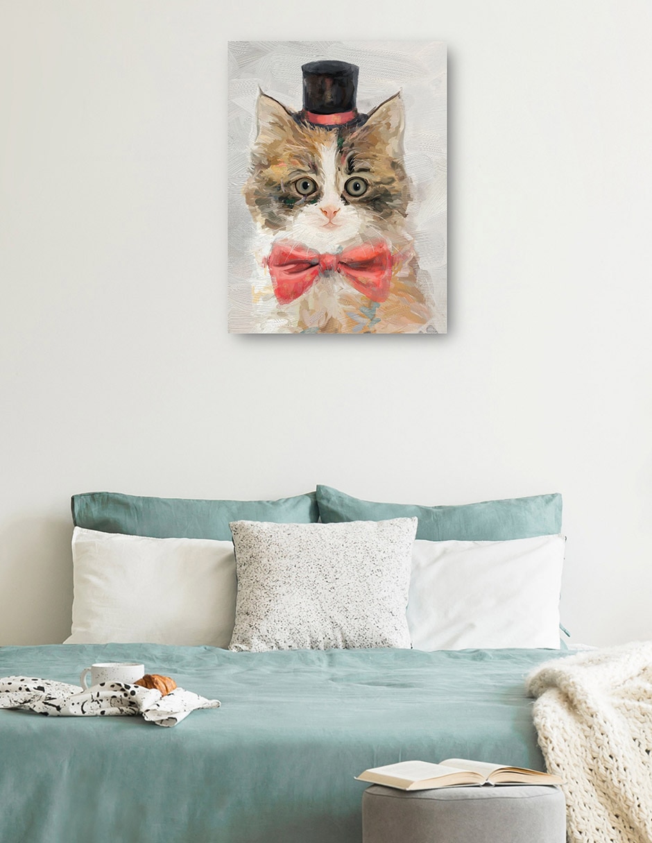 Cuadro decorativo Gatos con sombrero de copa II técnica mixta Animales Domésticos 3