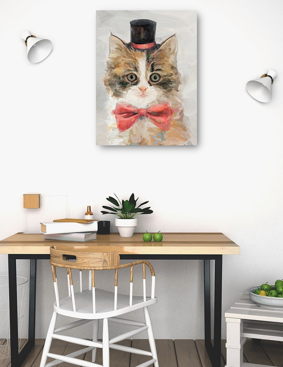 Cuadro decorativo Gatos con sombrero de copa II técnica mixta Animales Domésticos 4