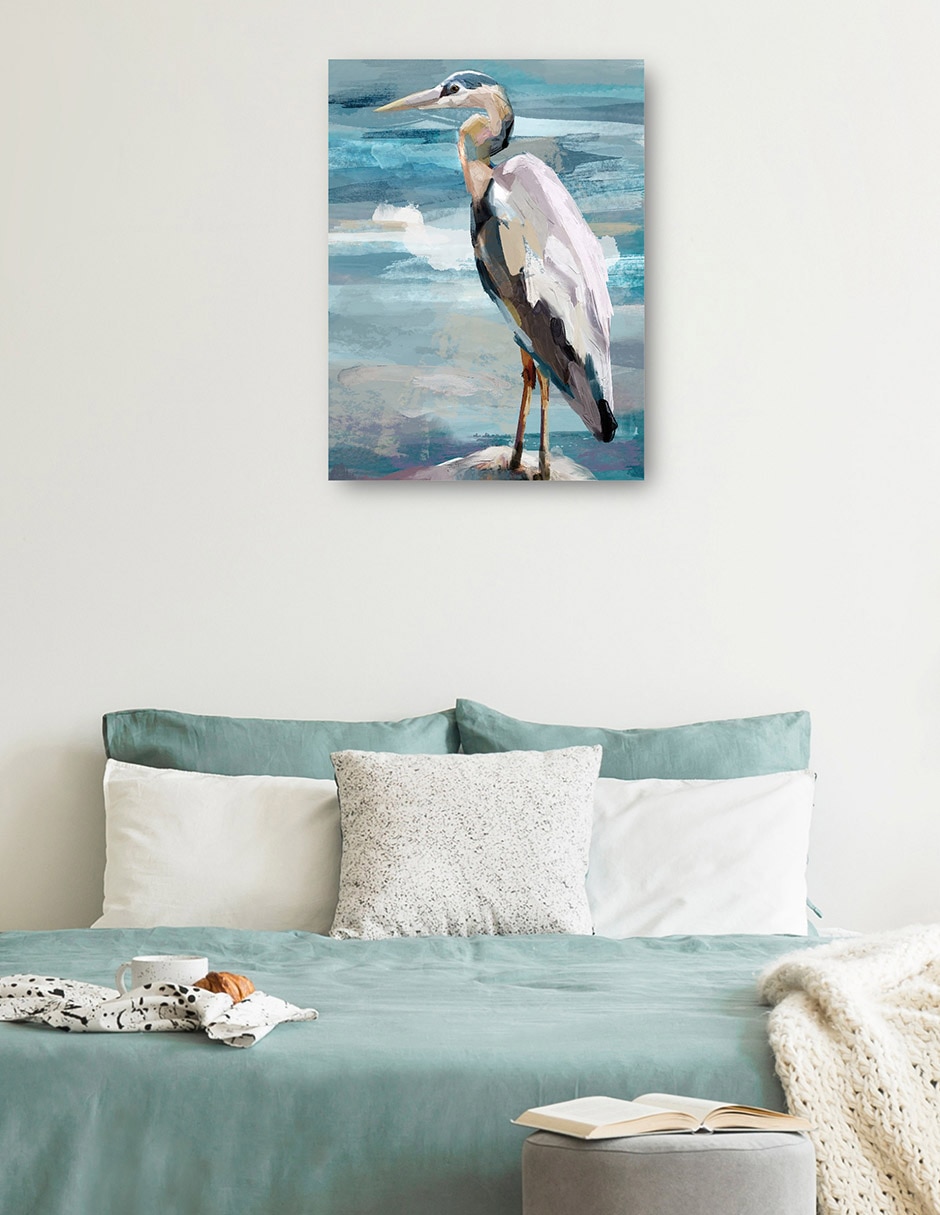 Cuadro decorativo Garza de domingo II técnica mixta Aves Silvestres 3