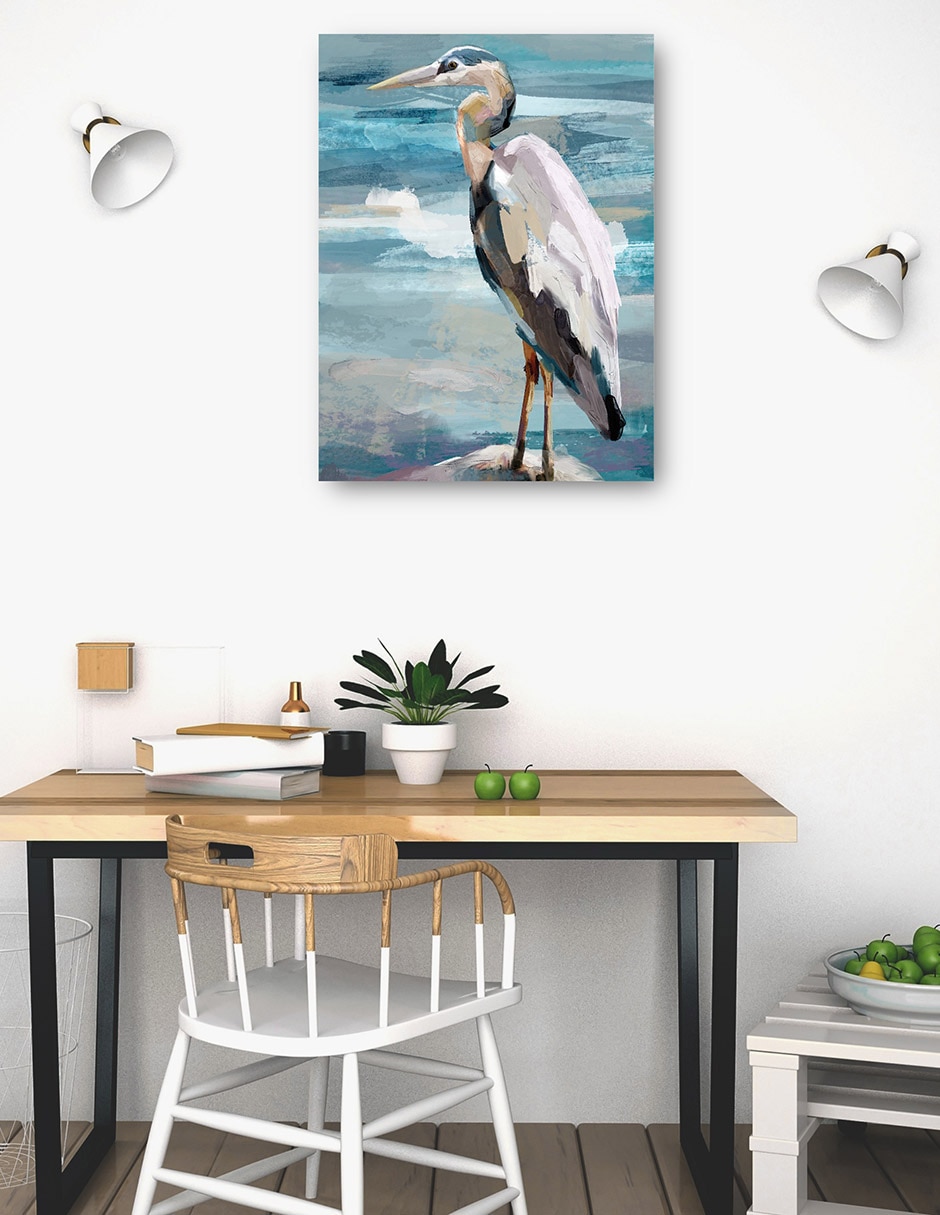 Cuadro decorativo Garza de domingo II técnica mixta Aves Silvestres 4