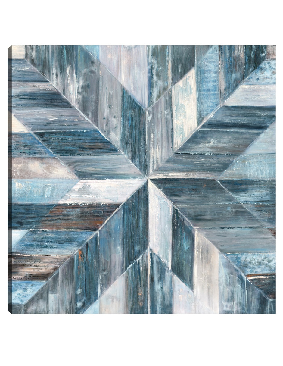 Cuadro decorativo Galería Barnwood Azul técnica mixta Formas