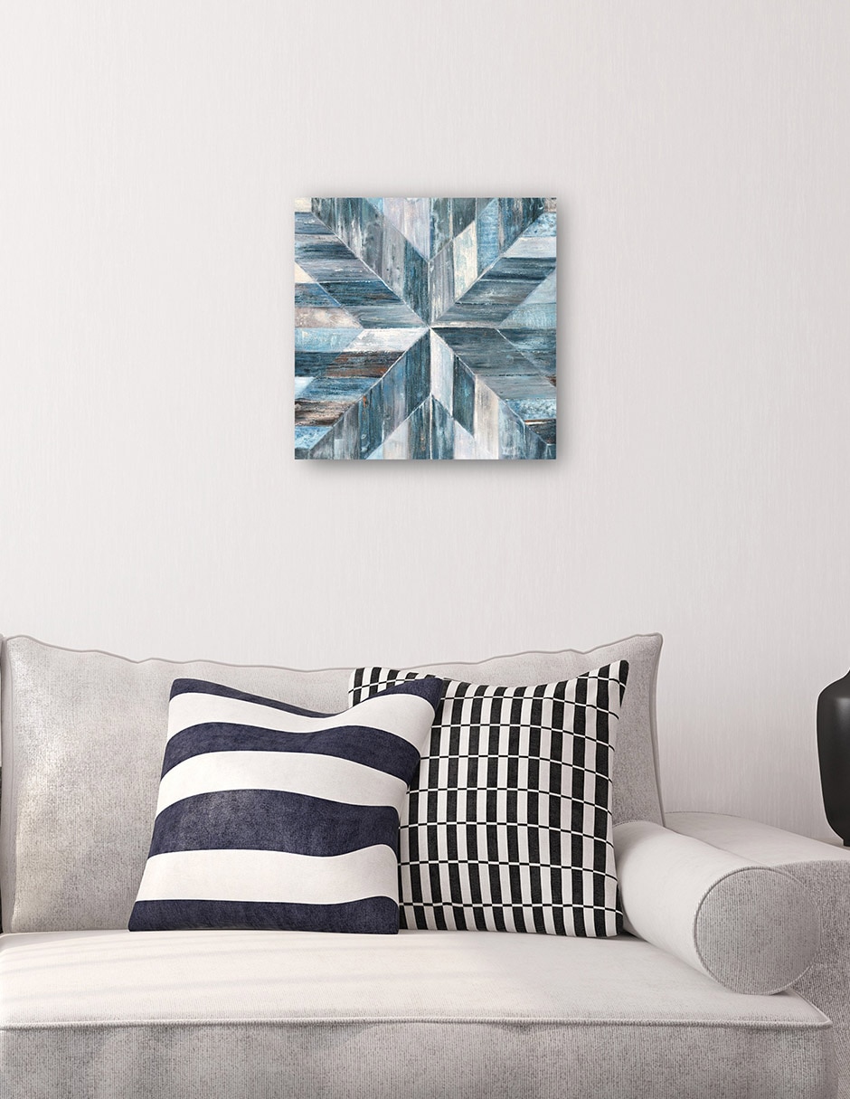 Cuadro decorativo Galería Barnwood Azul técnica mixta Formas 4